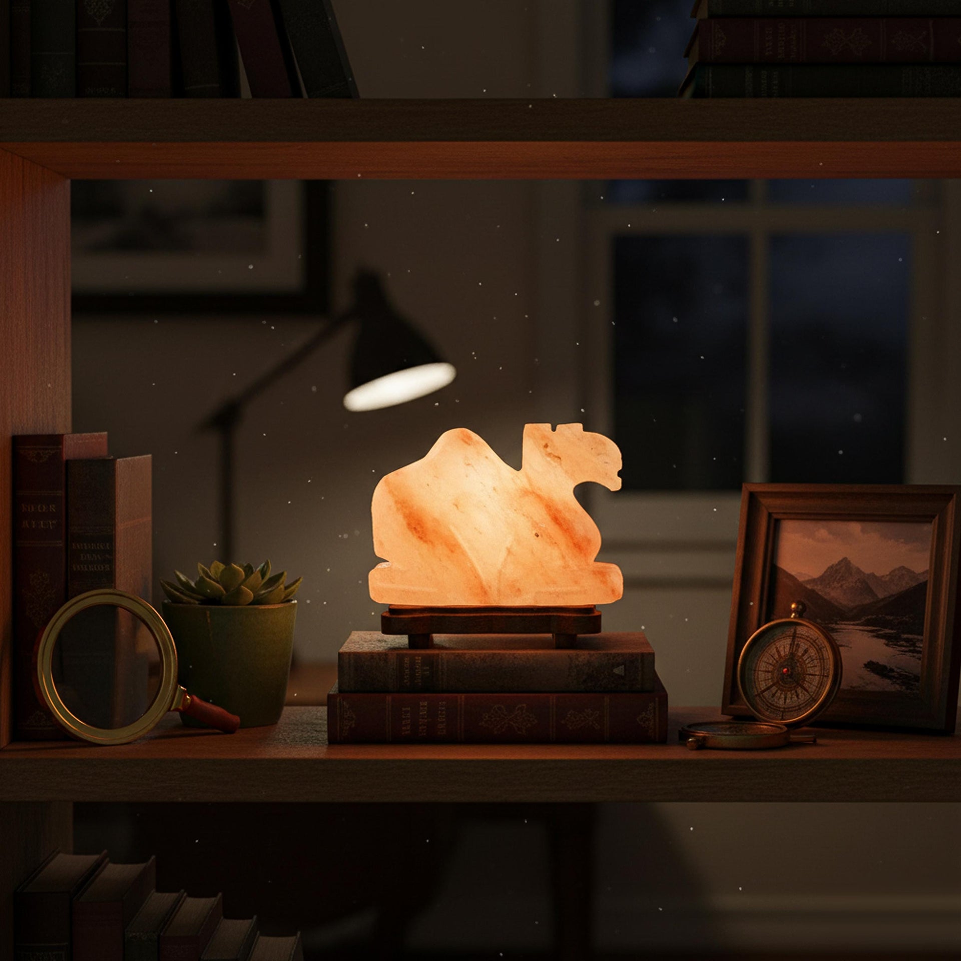 Camel Himalayan Salt Lamp: Handcrafted Pink Rock Salt Decor