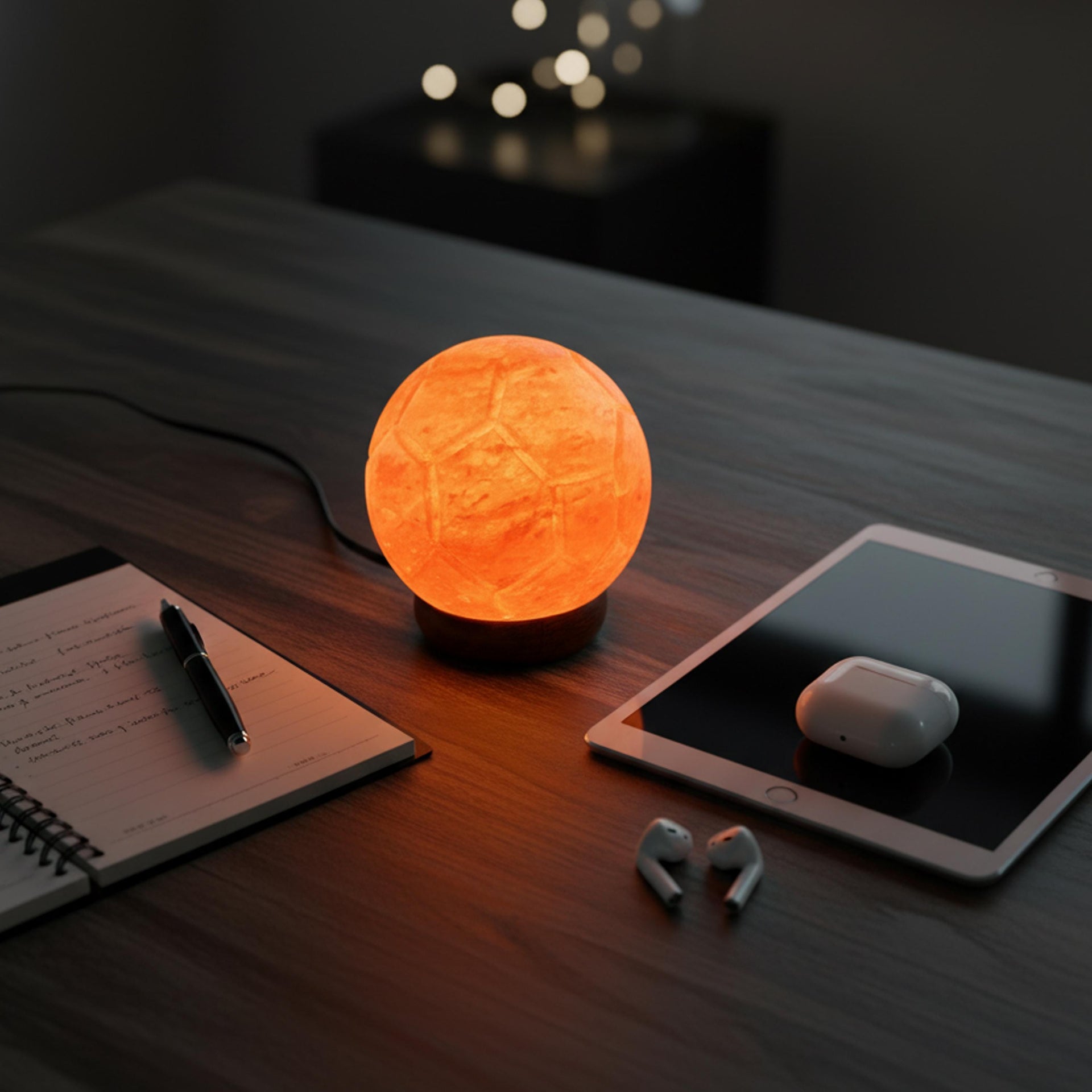 Football Himalayan Salt Lamp: Handcrafted Pink Rock Salt Decor