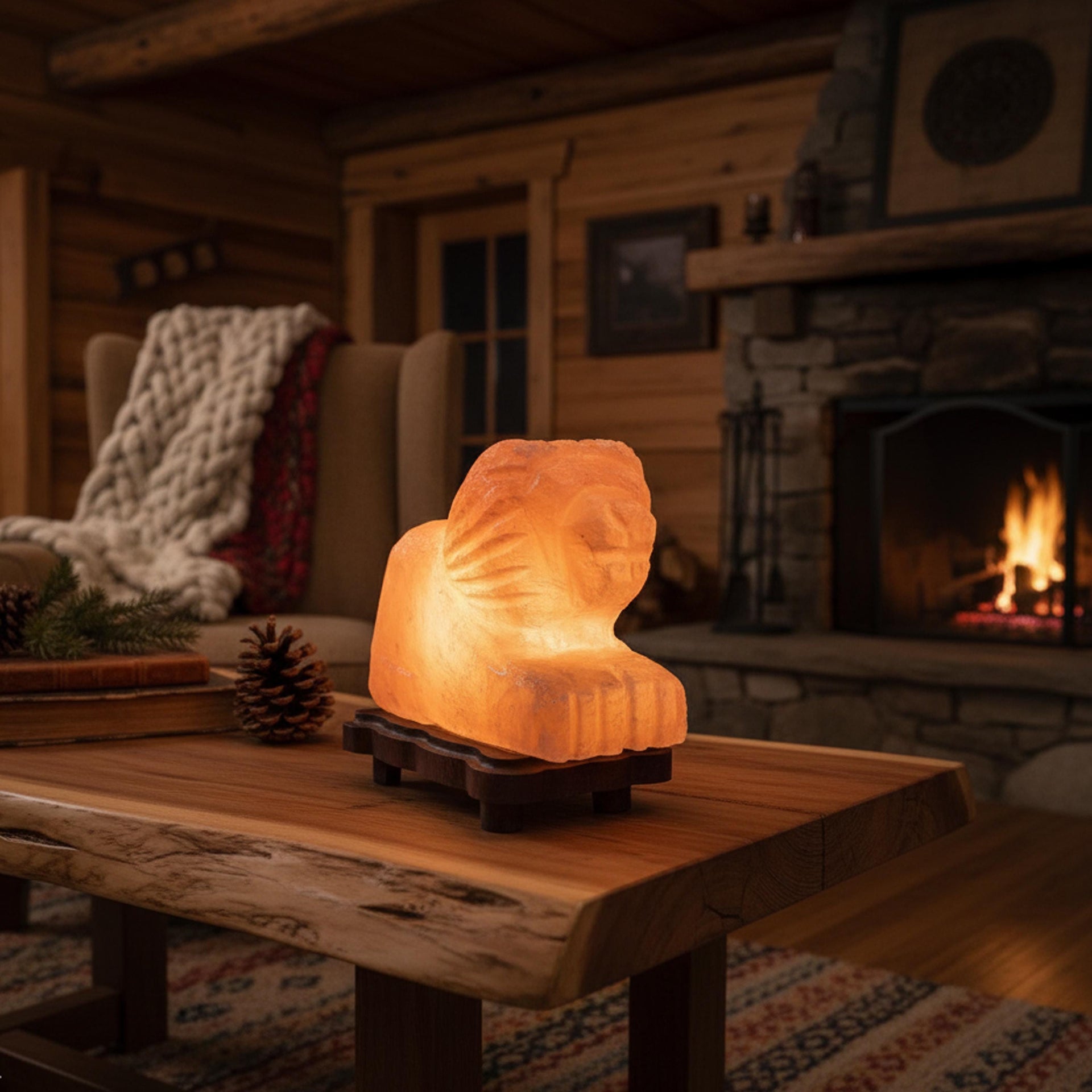Lion Himalayan Pink Salt Lamp