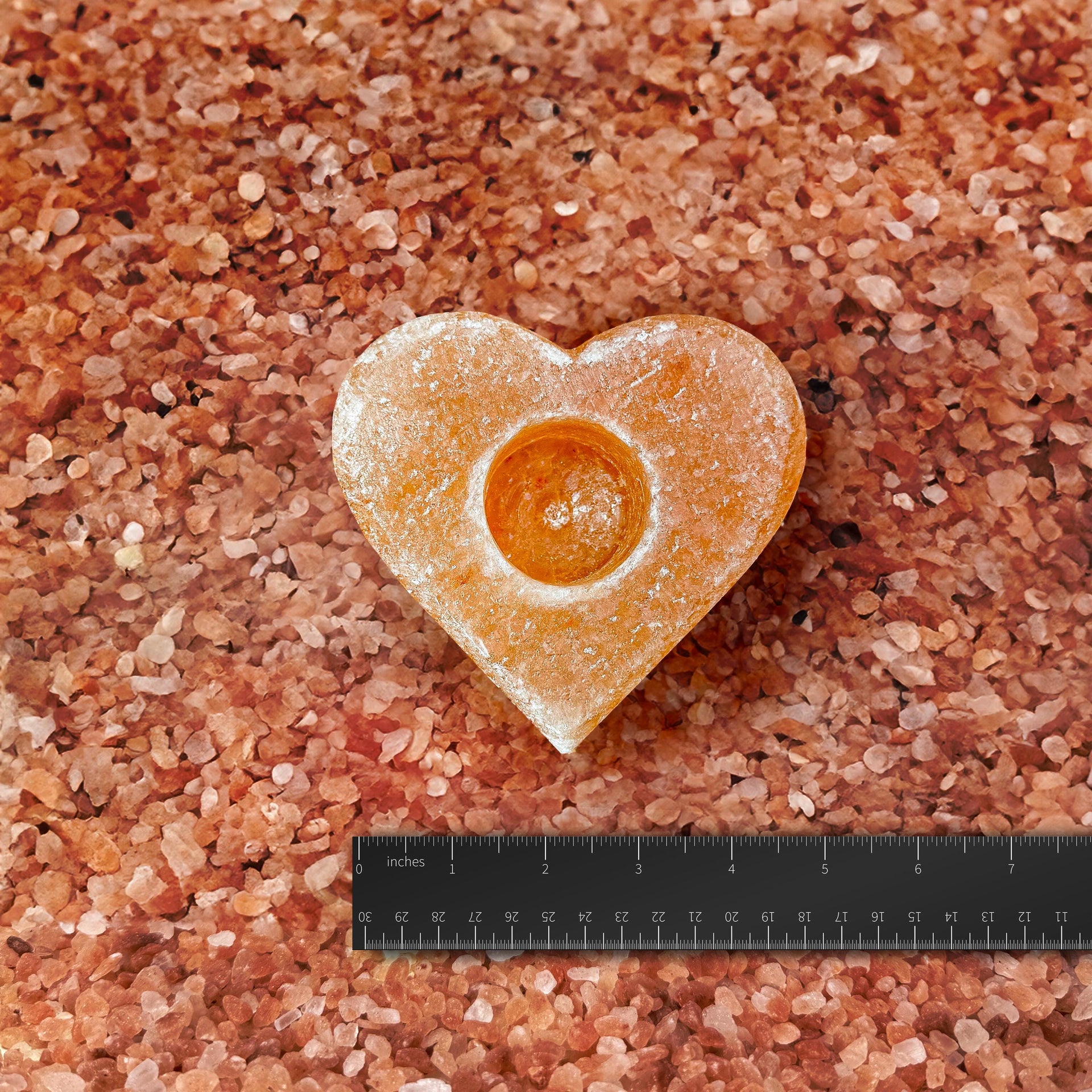 Heart-Shaped Himalayan Salt Candle Holder: Hand-Carved Natural Decor
