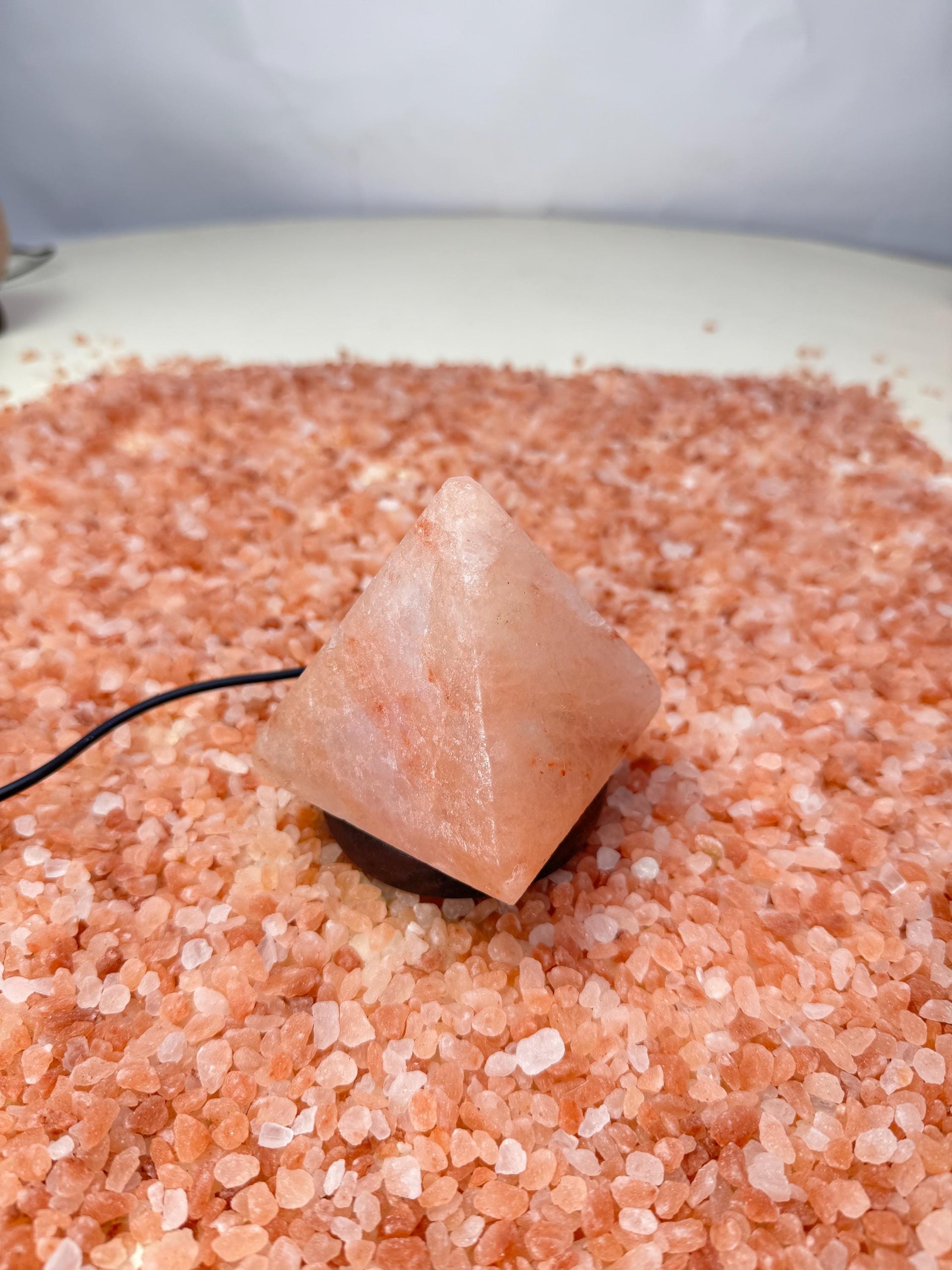 Mini Pyramid Himalayan USB Salt Lamp: Handcrafted Pink Rock Salt Decor