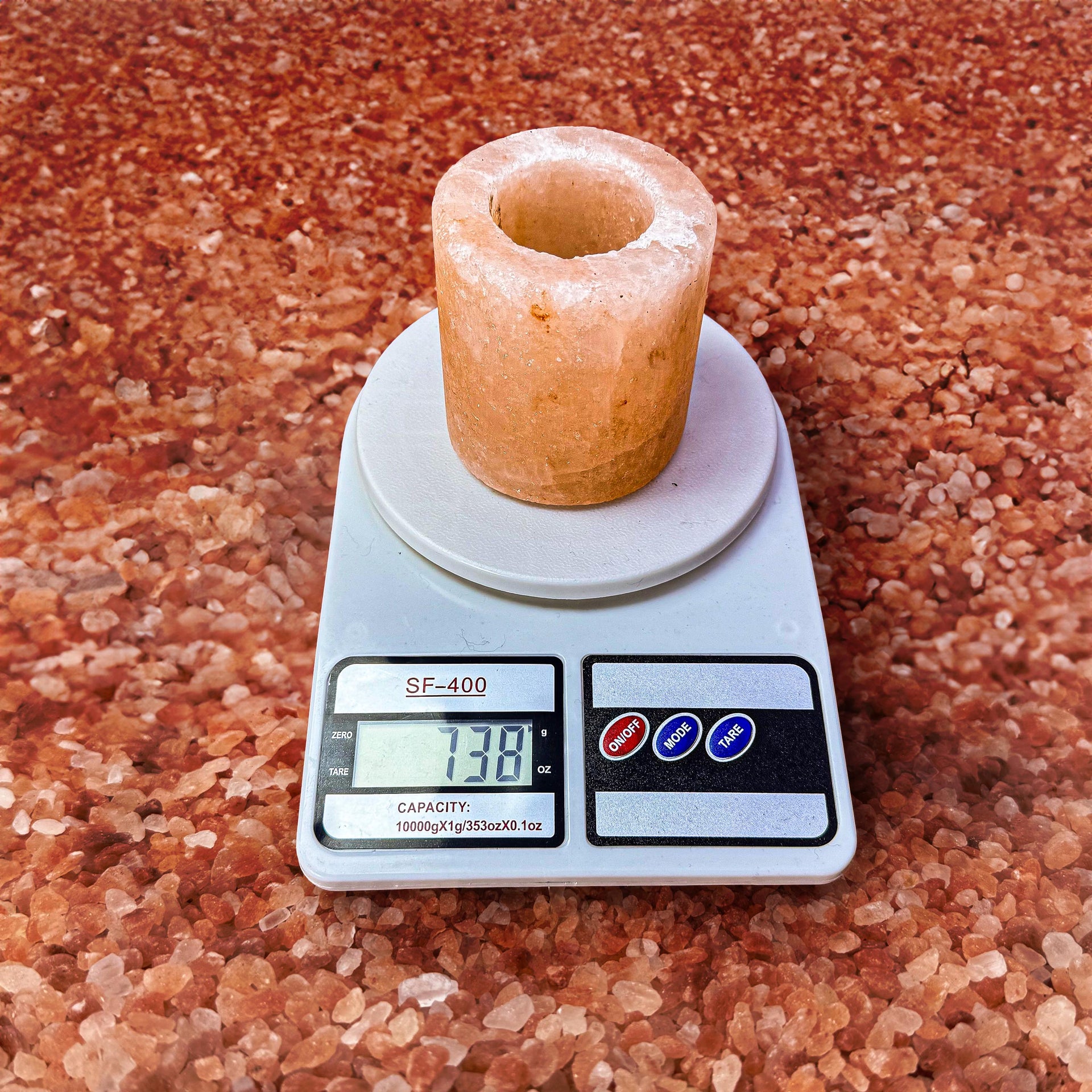 Cylinder-Shaped Himalayan Salt Candle Holder: Hand-Carved Natural Decor