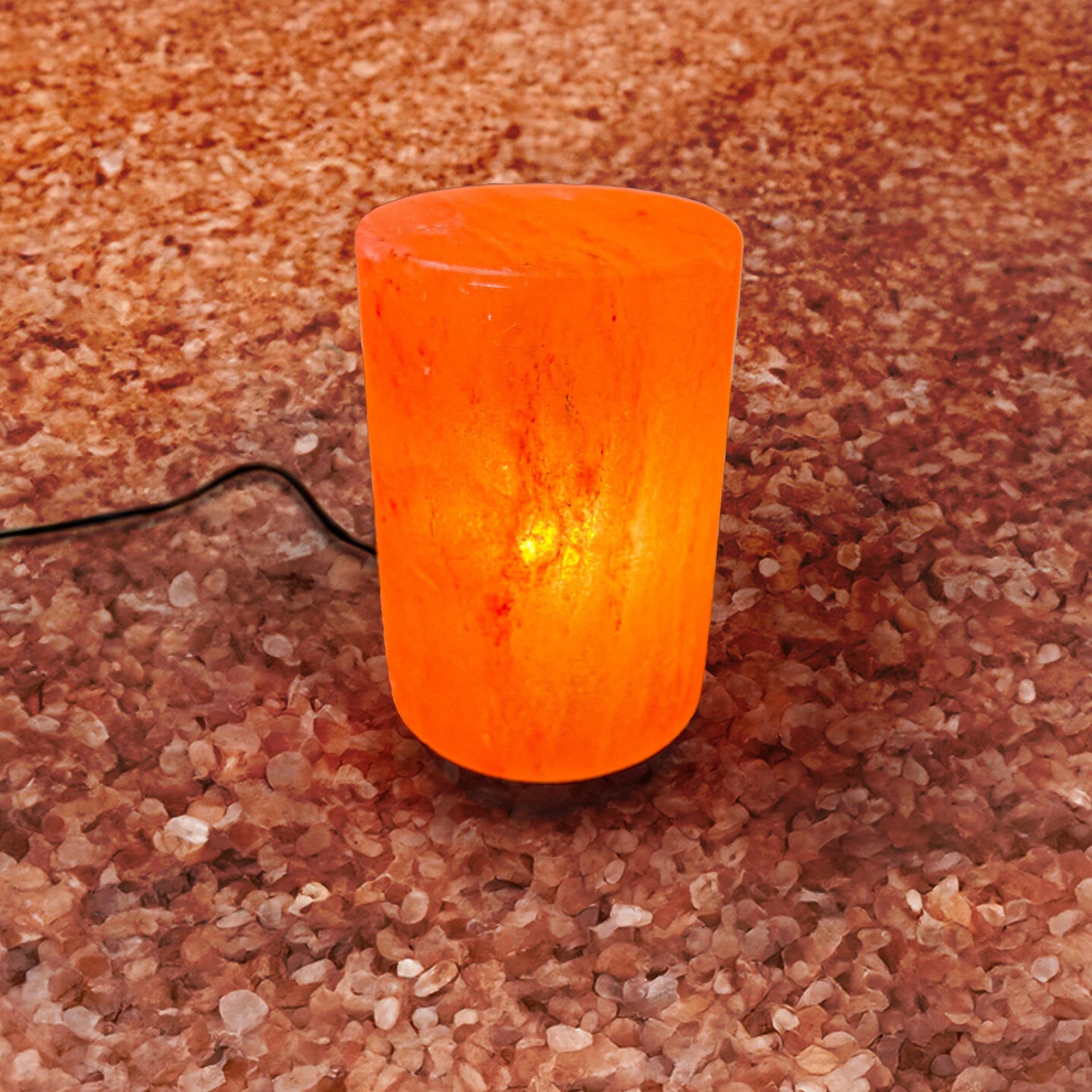Cylinder Himalayan Salt Lamp: Handcrafted Pink Rock Salt Decor