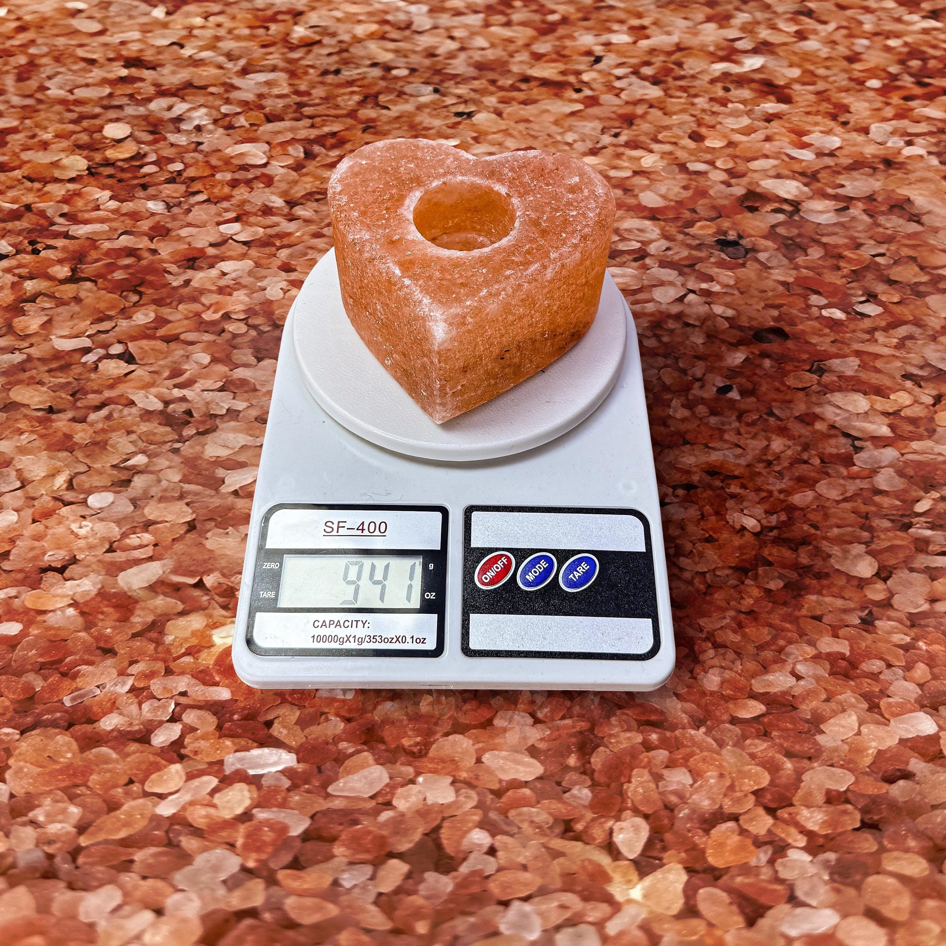 Heart-Shaped Himalayan Salt Candle Holder: Hand-Carved Natural Decor