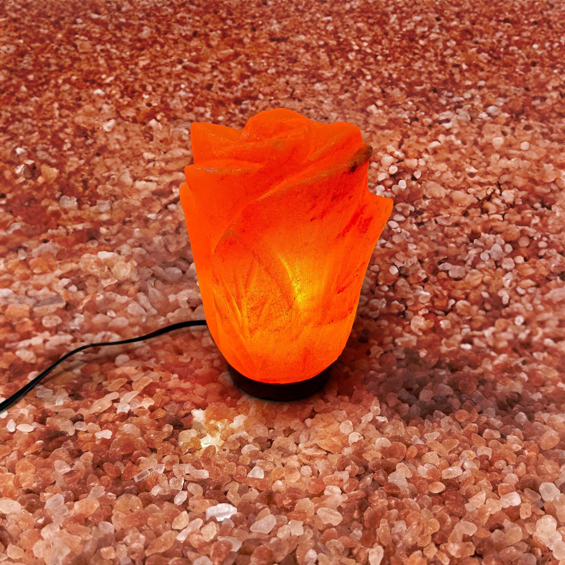 Lotus Himalayan Salt Lamp: Handcrafted Pink Rock Salt Decor