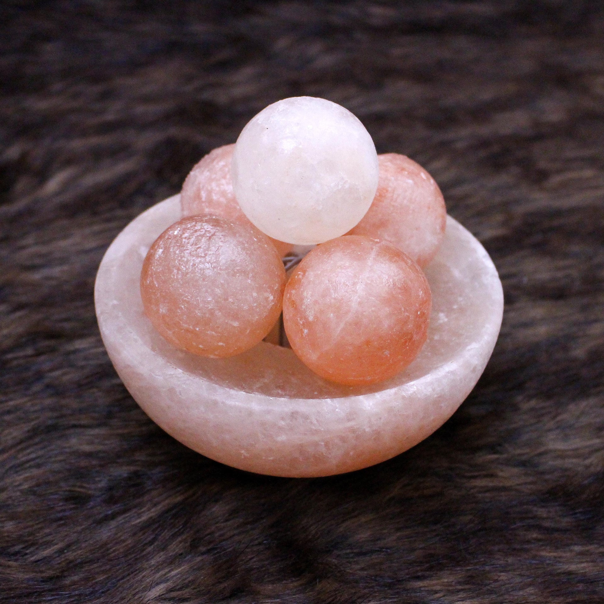 Fire Bowl Himalayan Salt Lamp: Hand-Carved Natural Decor