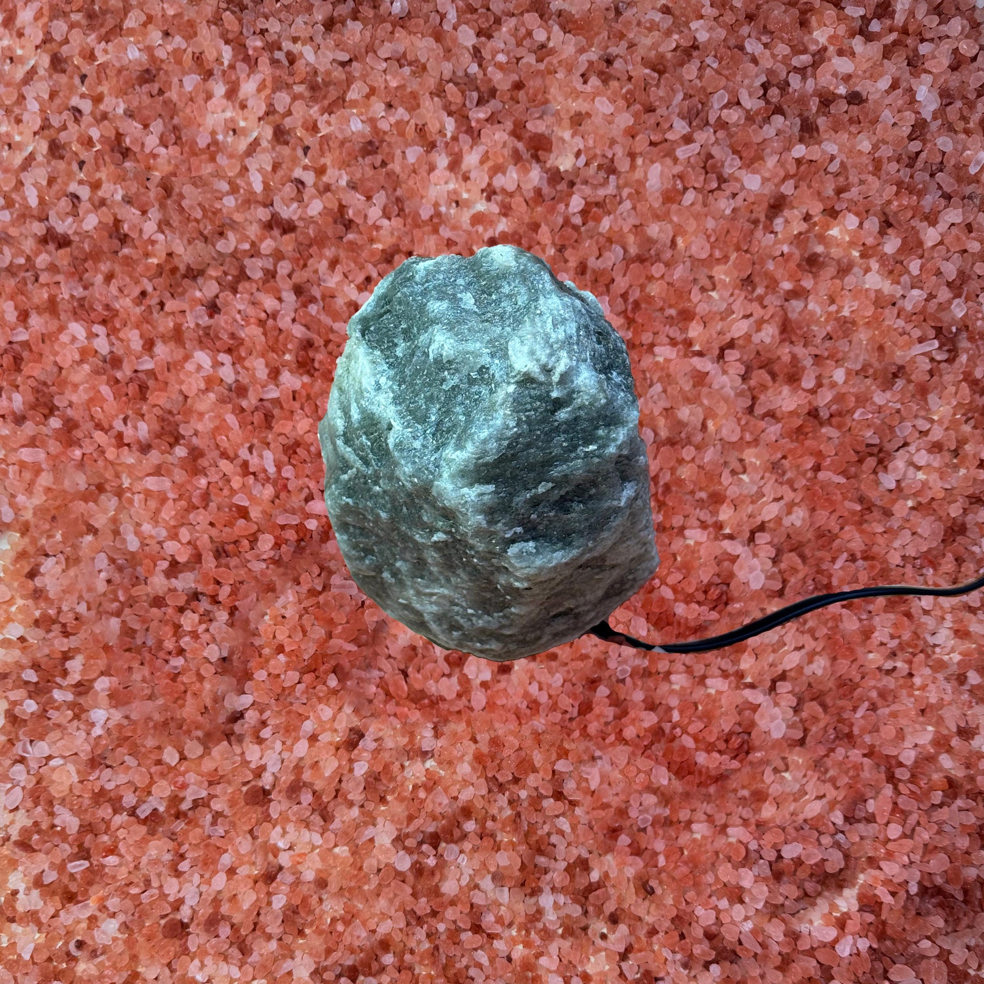 Handmade Grey Himalayan Salt Lamp: Natural Rock, Wood Base