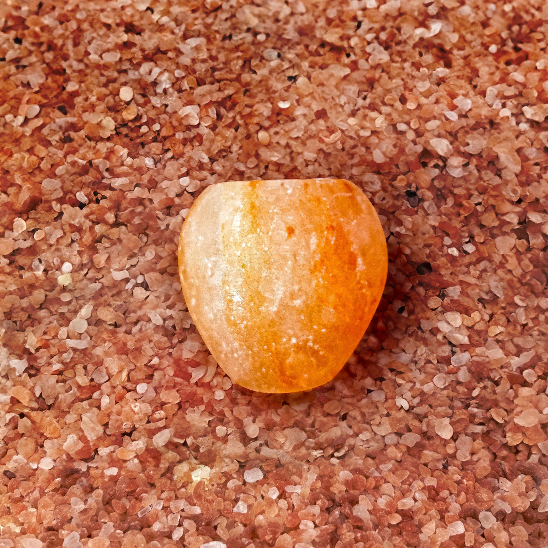 Apple-Shaped Himalayan Salt Candle Holder: Hand-Carved Natural Decor