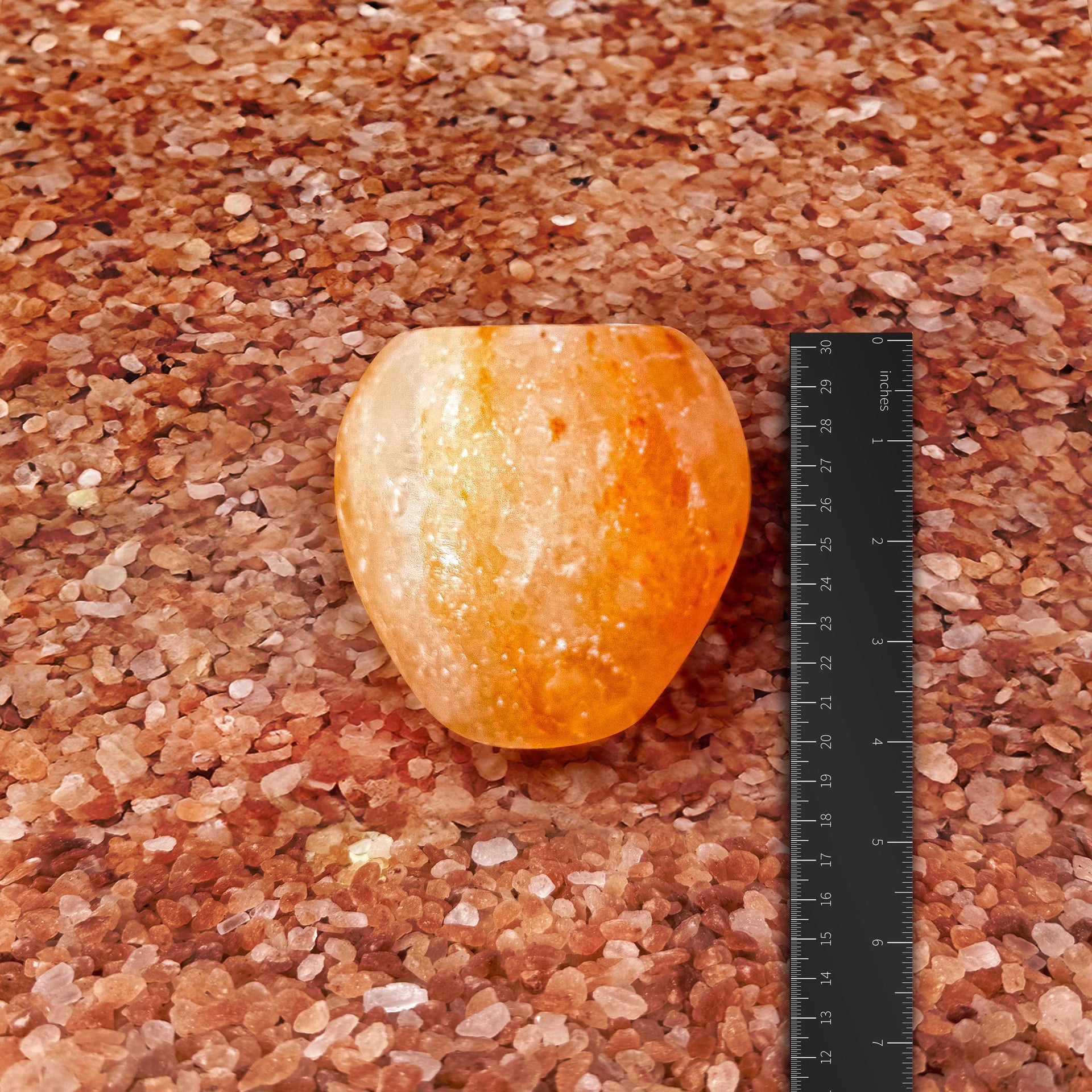 Apple-Shaped Himalayan Salt Candle Holder: Hand-Carved Natural Decor