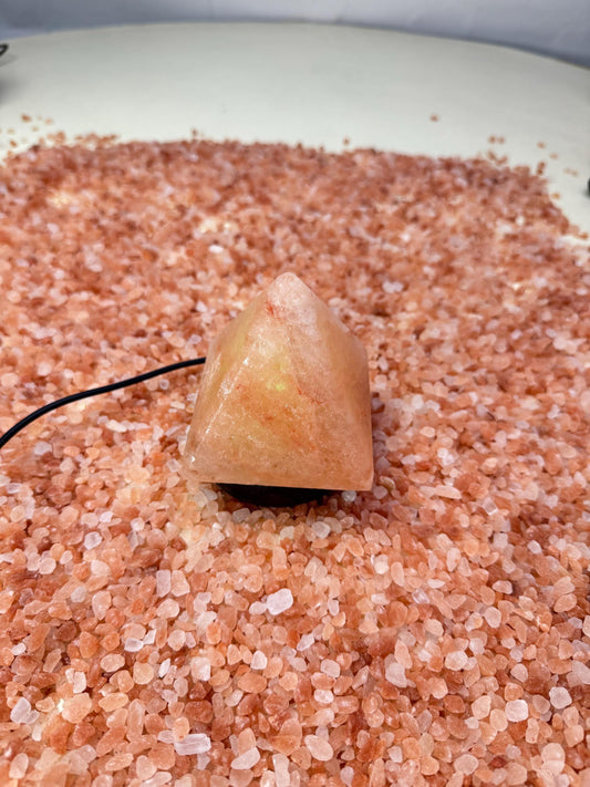Mini Pyramid Himalayan USB Salt Lamp: Handcrafted Pink Rock Salt Decor