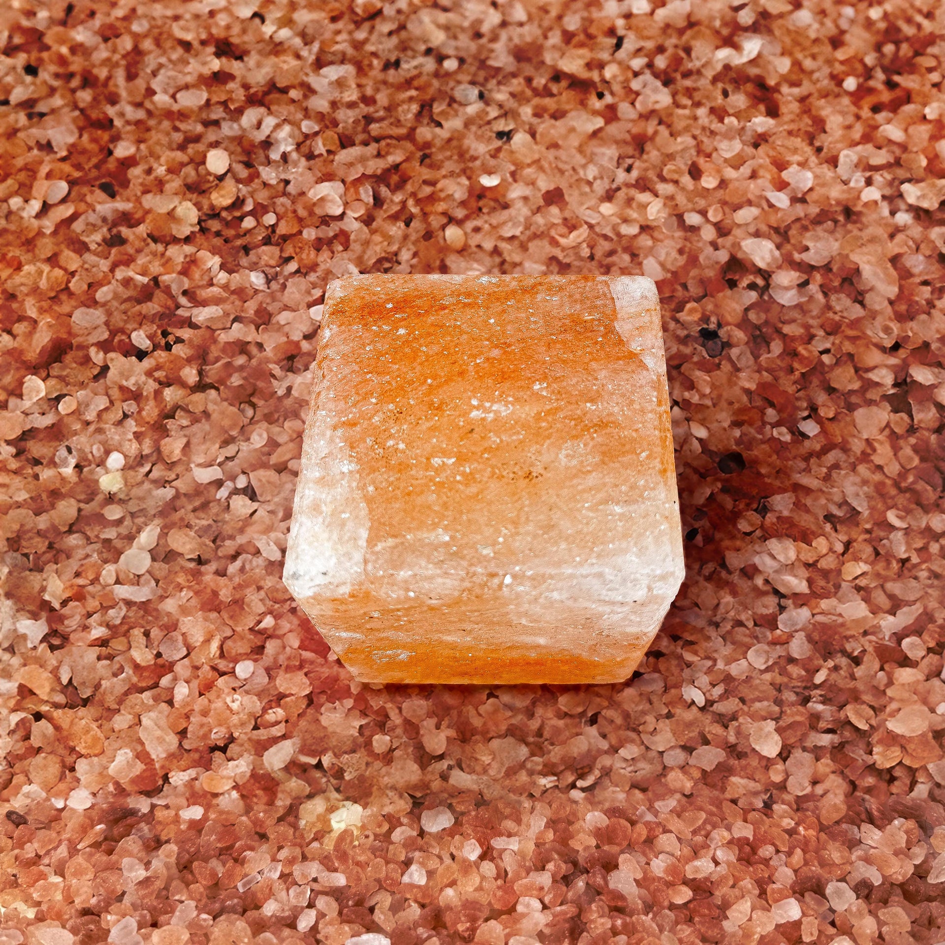 Cube-Shaped Himalayan Salt Candle Holder: Hand-Carved Natural Decor