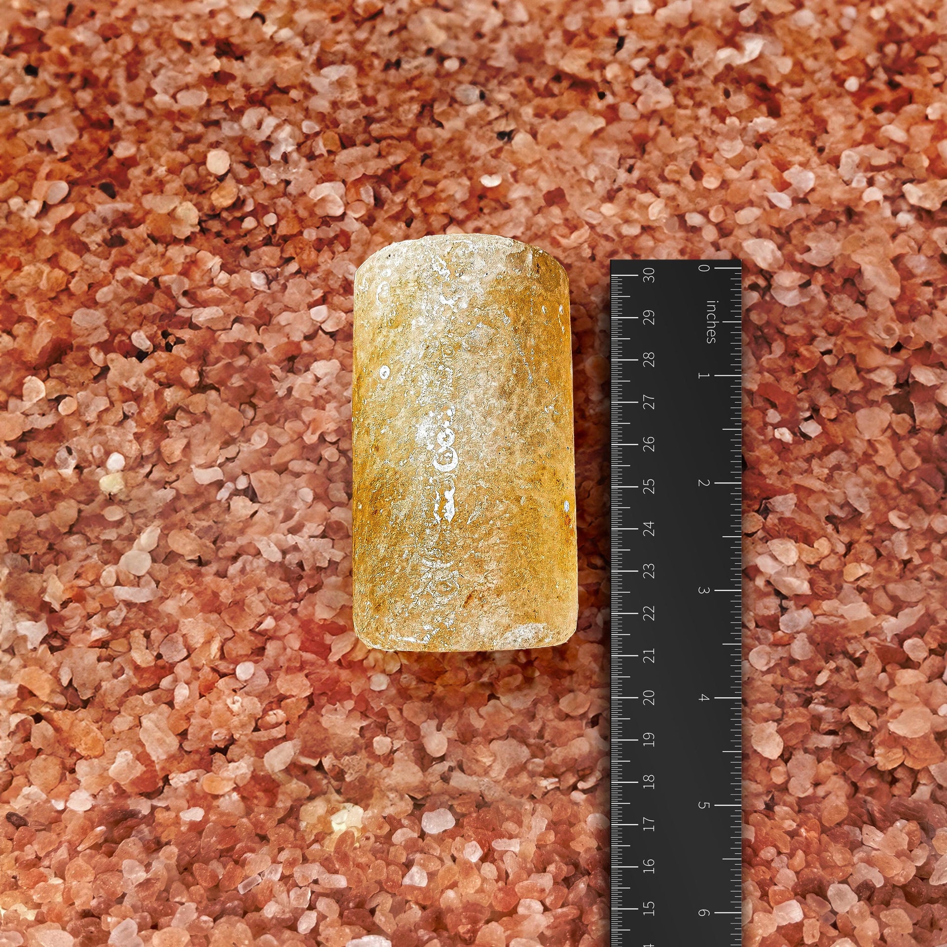 Cylinder-Shaped Himalayan Salt Candle Holder: Hand-Carved Natural Decor