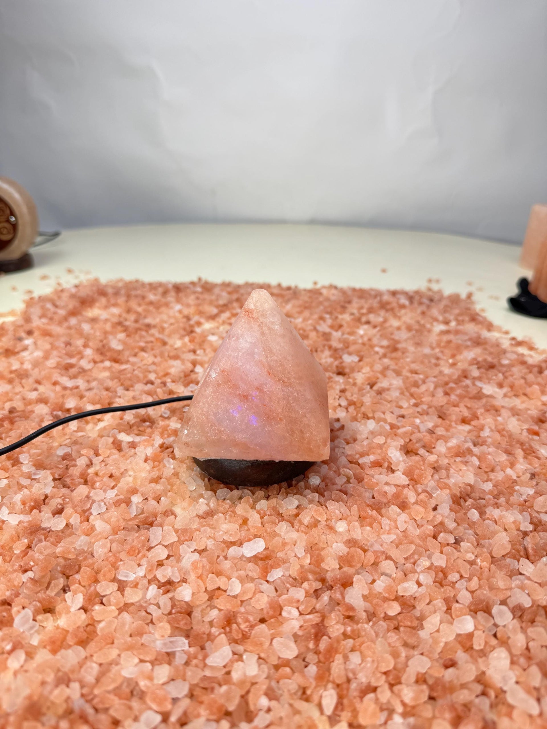 Mini Pyramid Himalayan USB Salt Lamp: Handcrafted Pink Rock Salt Decor