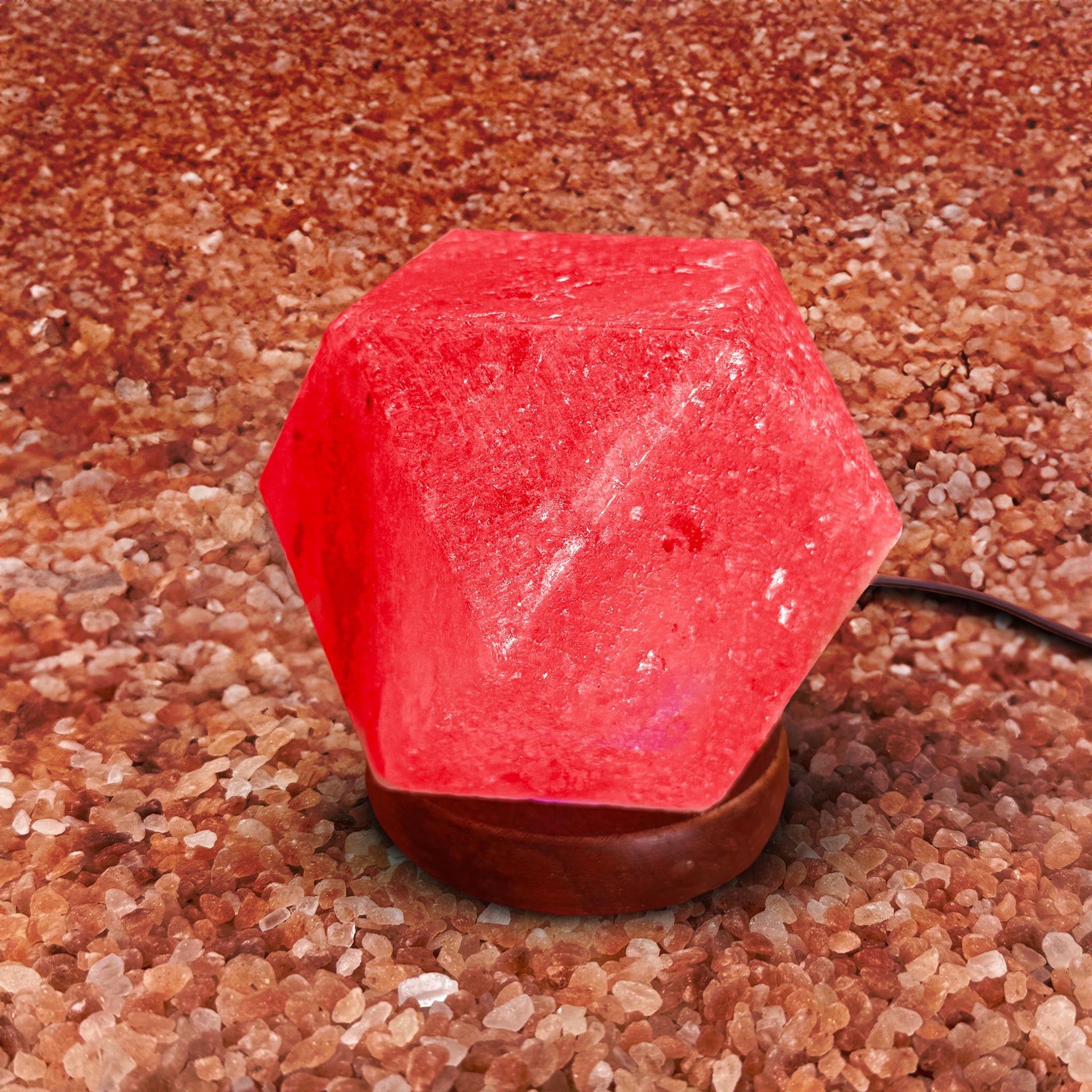 Mini Hexagon Himalayan USB Salt Lamp: Hand-Carved Natural Decor