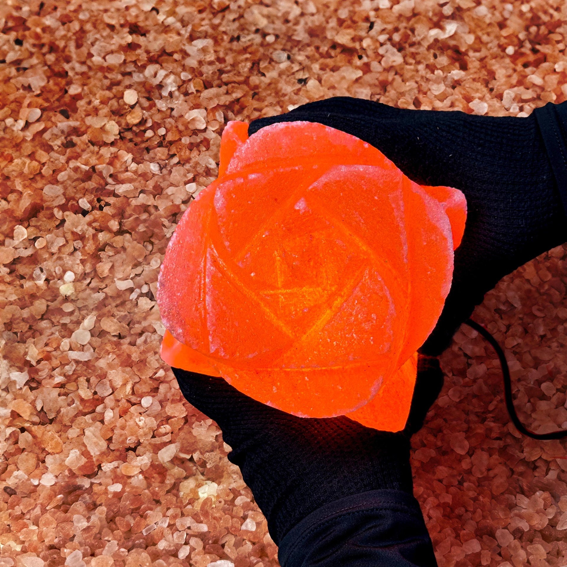 Lotus Himalayan Salt Lamp: Handcrafted Pink Rock Salt Decor