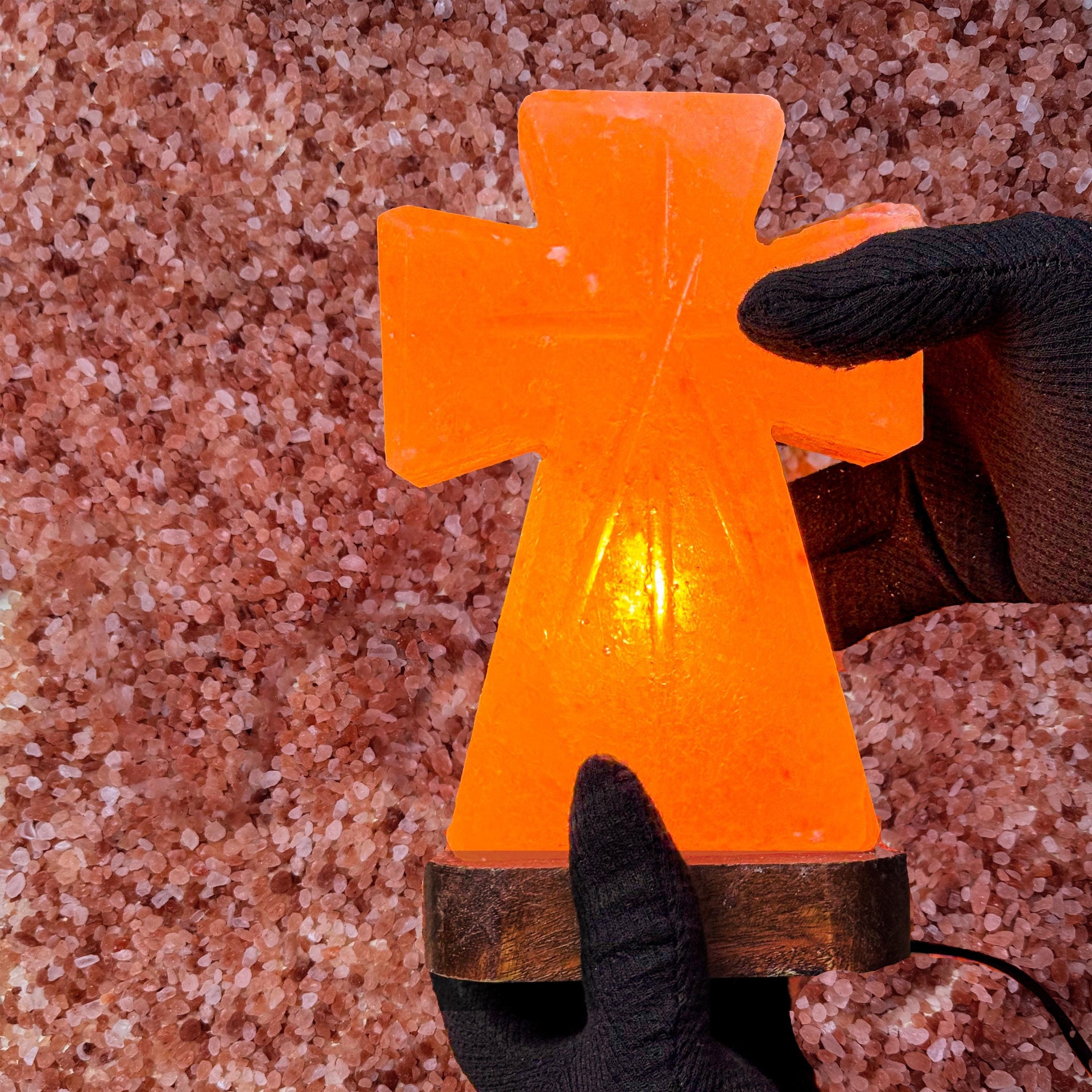 Cross Himalayan Pink Salt Lamp