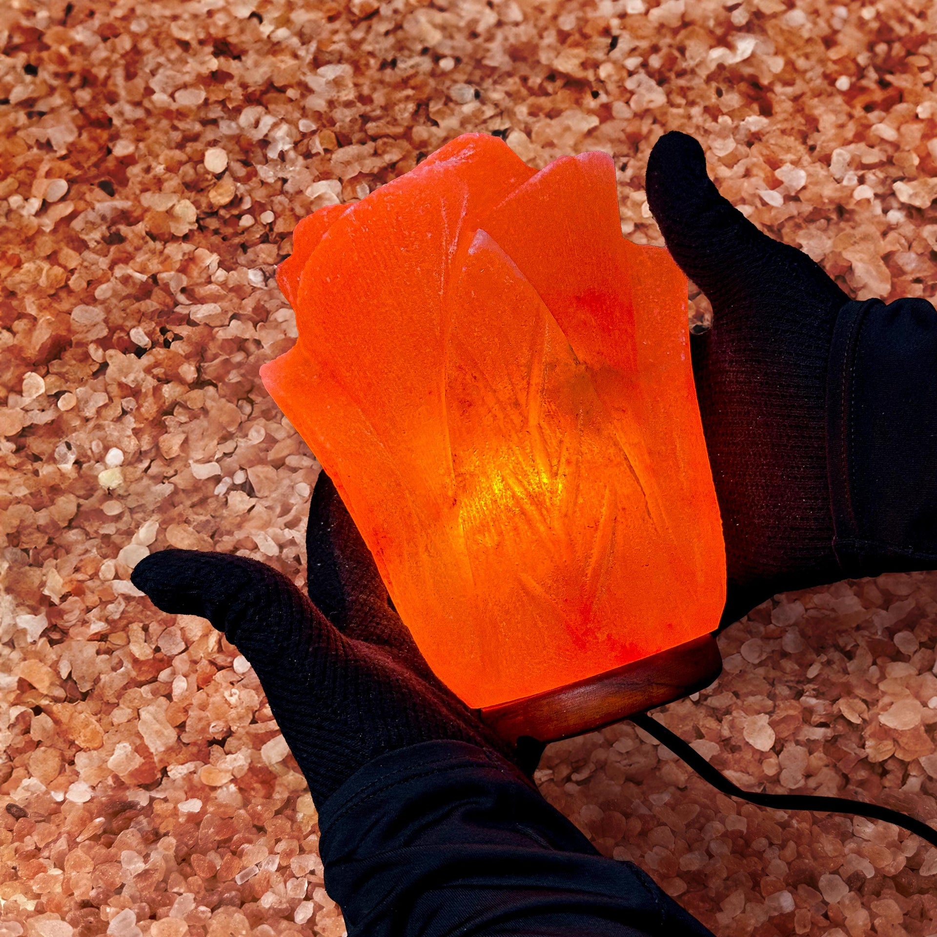 Lotus Himalayan Salt Lamp: Handcrafted Pink Rock Salt Decor