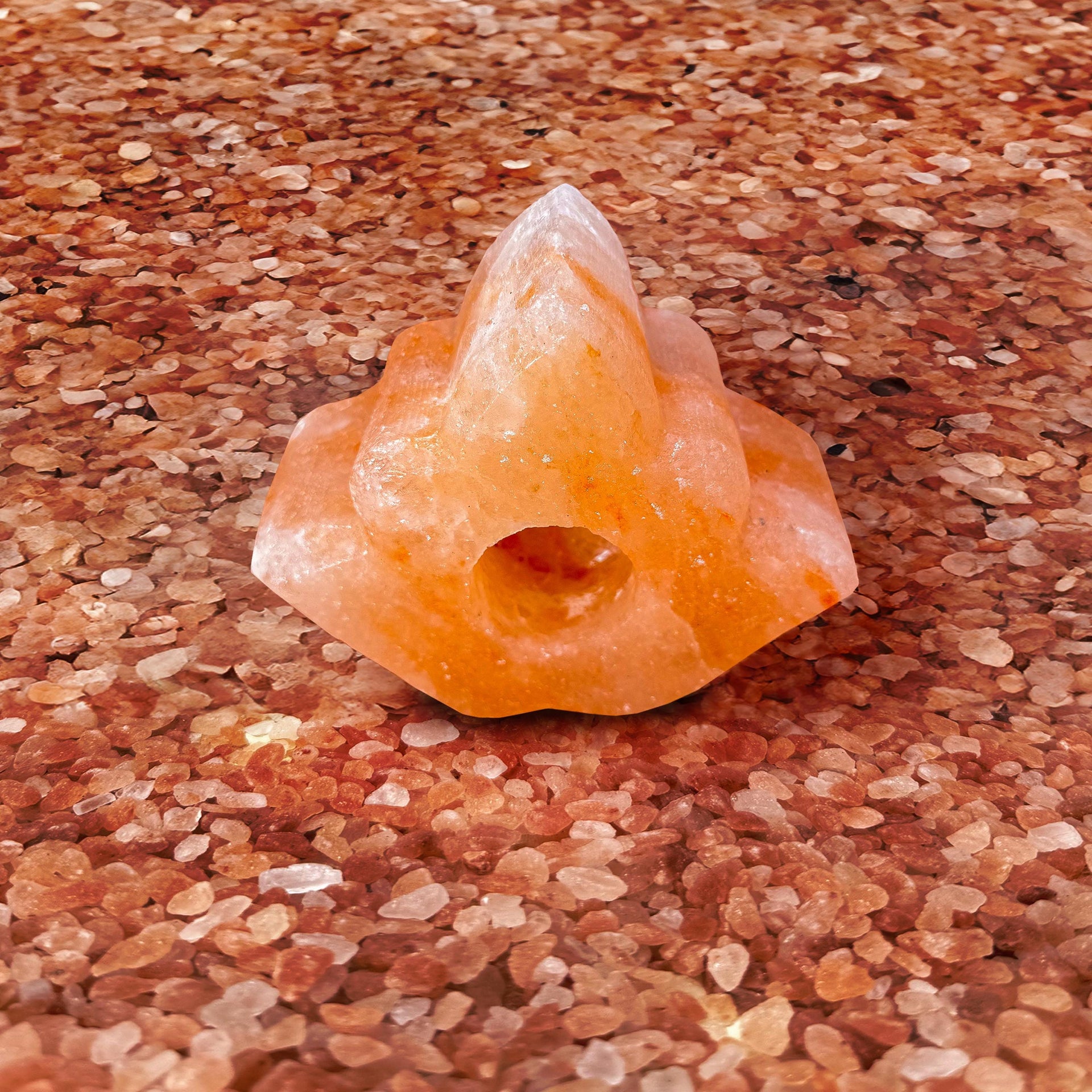 Leaf-Shaped Himalayan Salt Candle Holder: Hand-Carved Natural Decor
