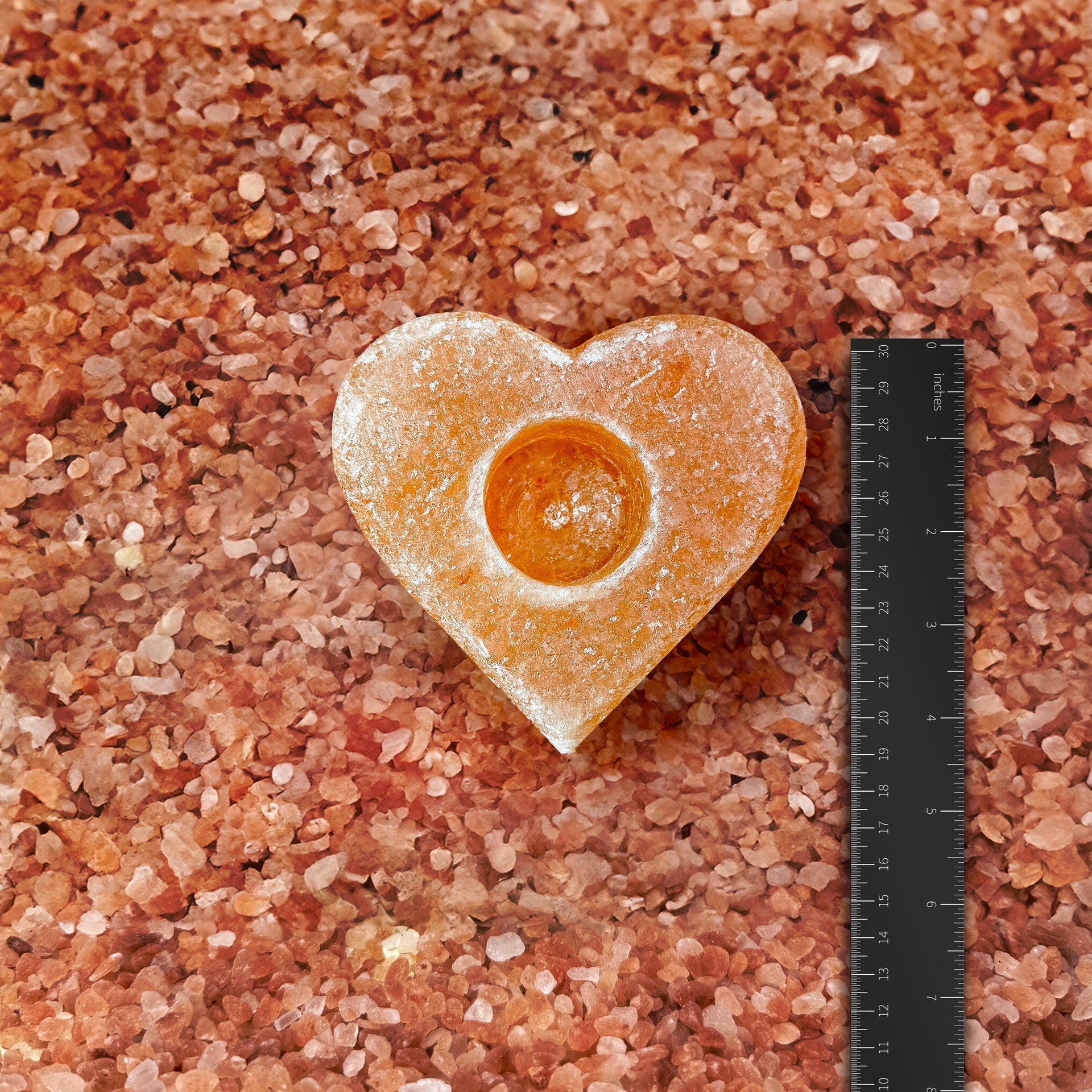 Heart-Shaped Himalayan Salt Candle Holder: Hand-Carved Natural Decor