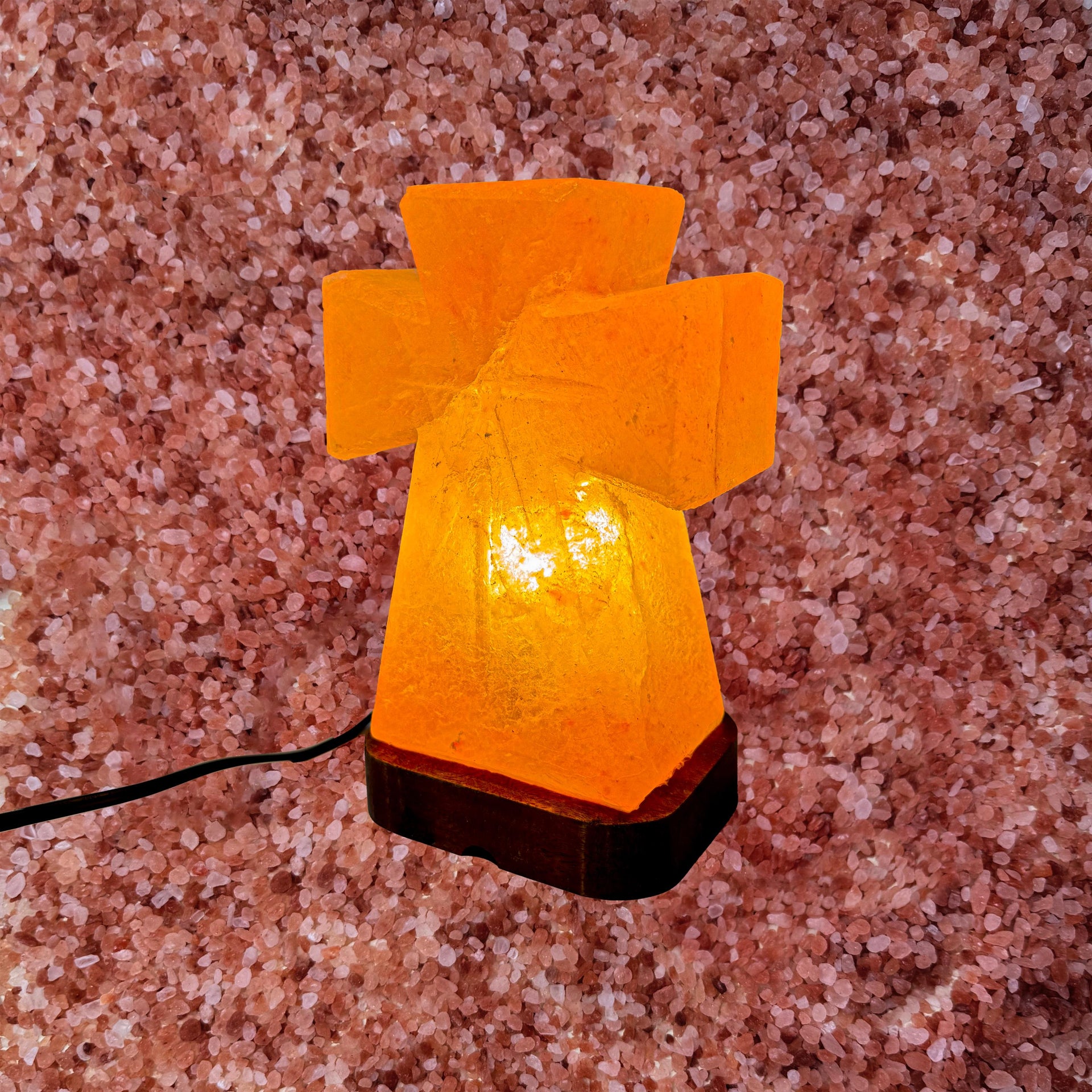 Cross Himalayan Pink Salt Lamp