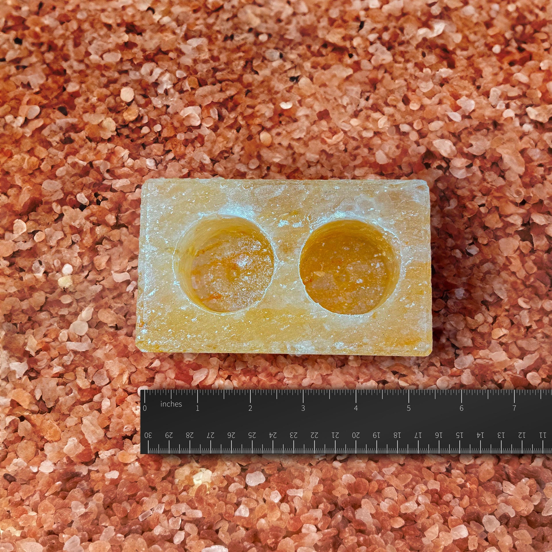 Double Cube Himalayan Salt Candle Holder: Hand-Carved Natural Decor