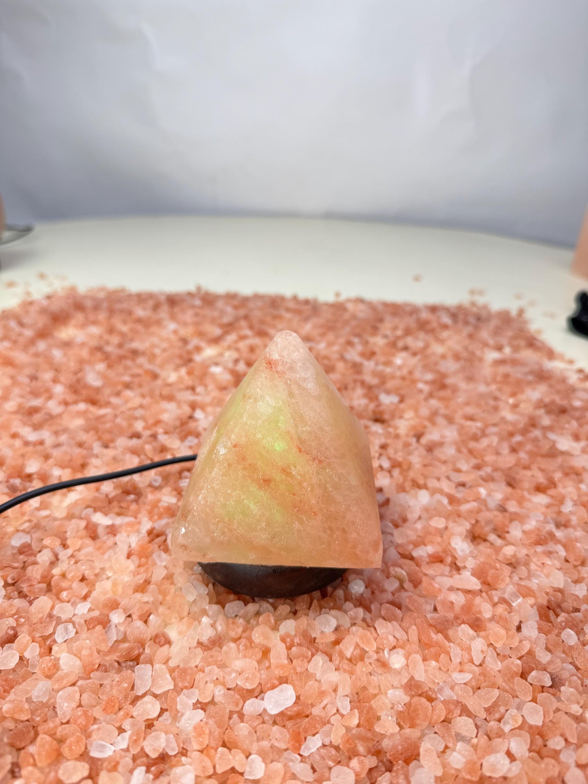Mini Pyramid Himalayan USB Salt Lamp: Handcrafted Pink Rock Salt Decor