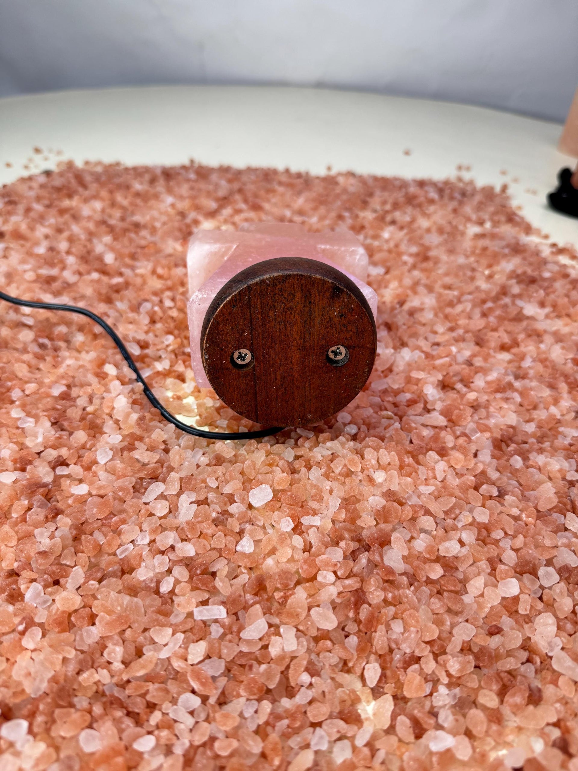 Mini Cross Himalayan Pink Salt USB Lamp: Hand Carved Spiritual Decor