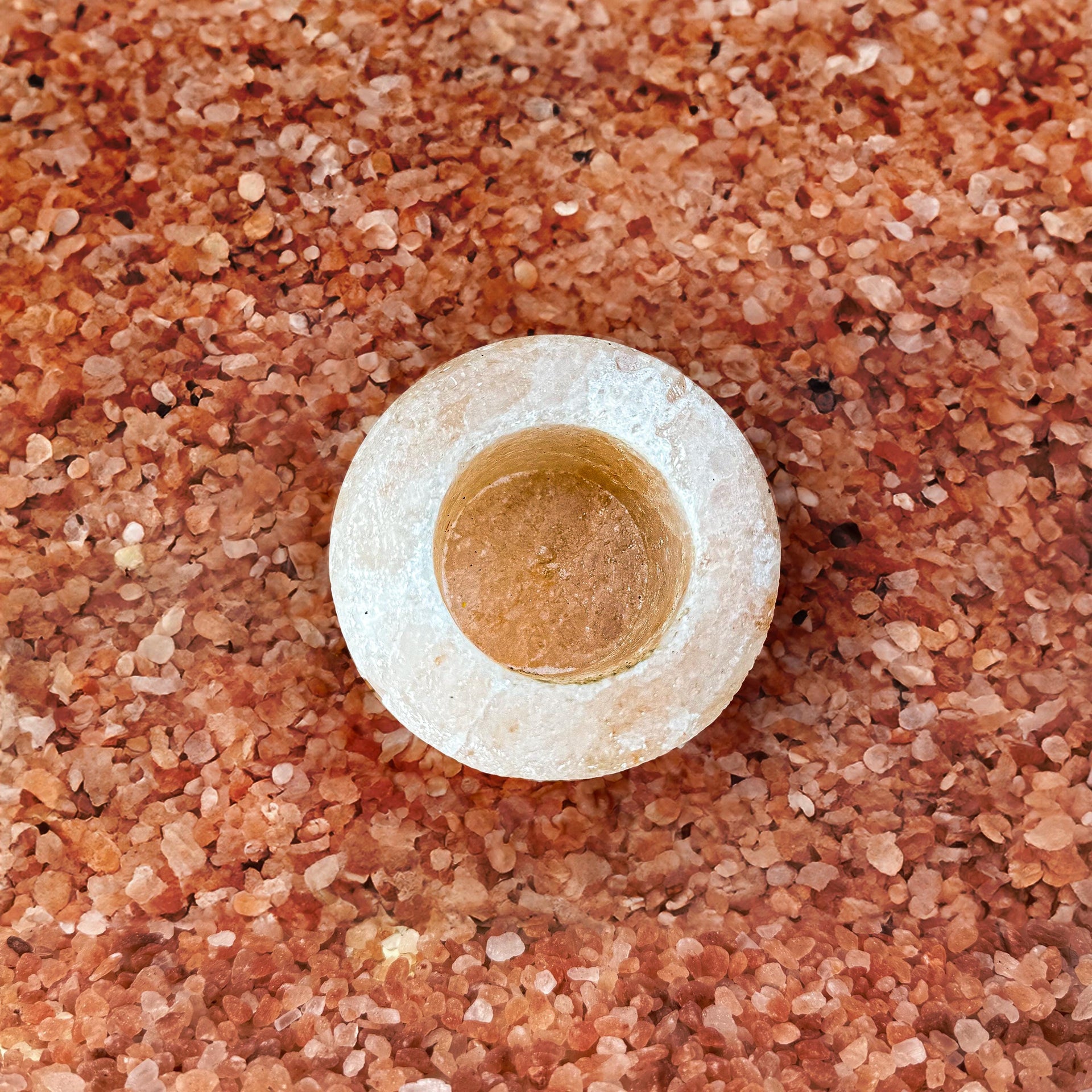 Cylinder-Shaped Himalayan Salt Candle Holder: Hand-Carved Natural Decor