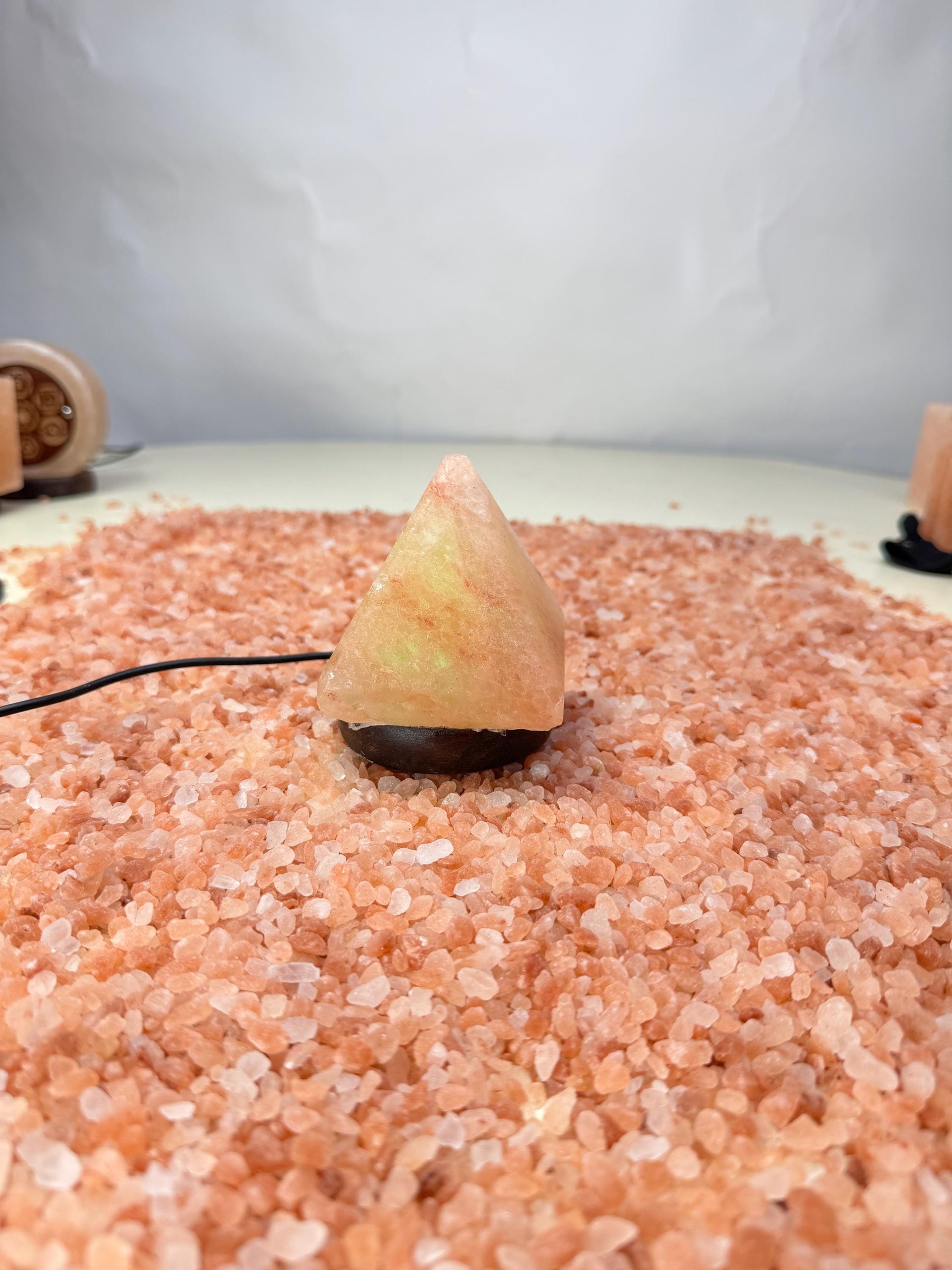 Mini Pyramid Himalayan USB Salt Lamp: Handcrafted Pink Rock Salt Decor