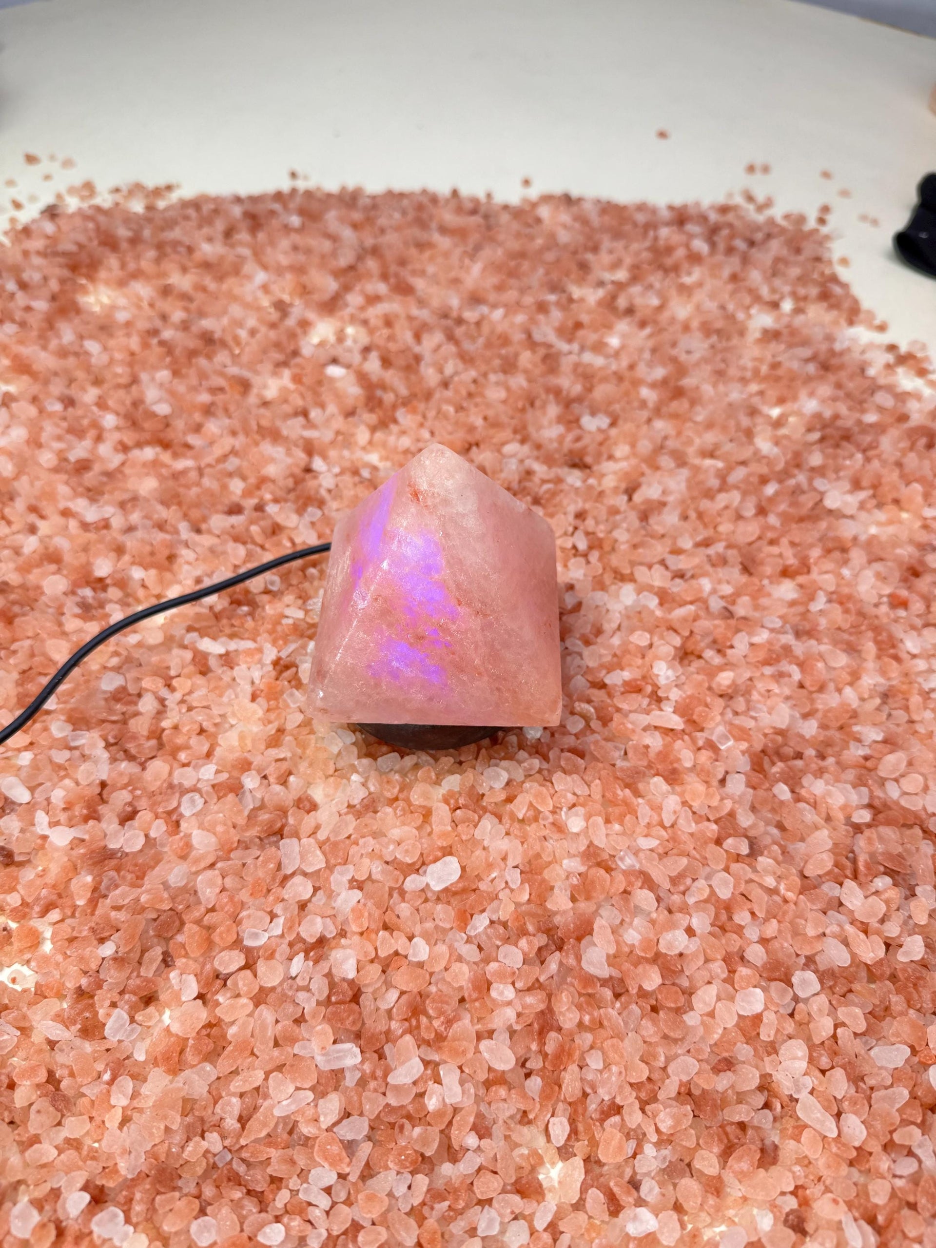 Mini Pyramid Himalayan USB Salt Lamp: Handcrafted Pink Rock Salt Decor
