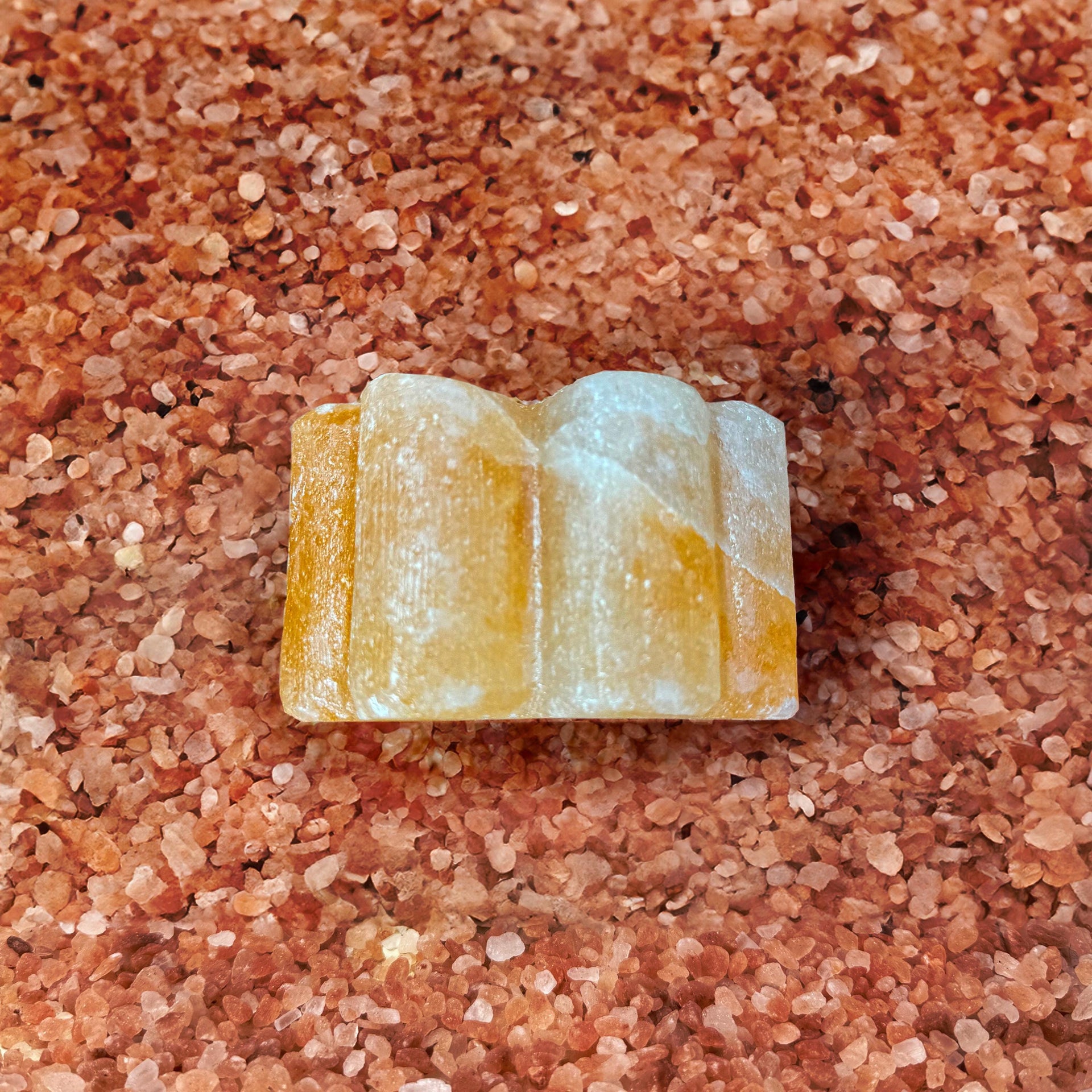 Flower-Shaped Himalayan Salt Candle Holder: Hand-Carved Natural Decor