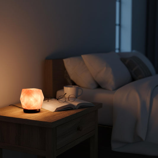 Mini Hexagon Himalayan USB Salt Lamp: Hand-Carved Natural Decor