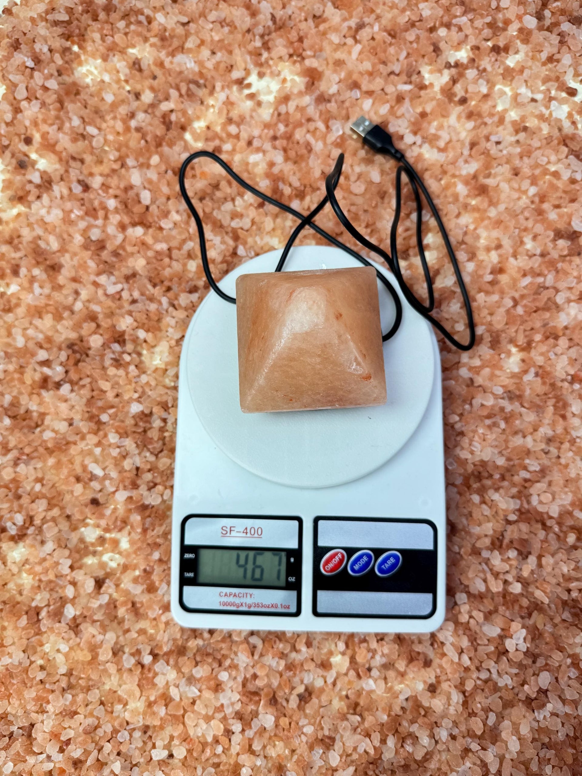 Mini Pyramid Himalayan USB Salt Lamp: Handcrafted Pink Rock Salt Decor