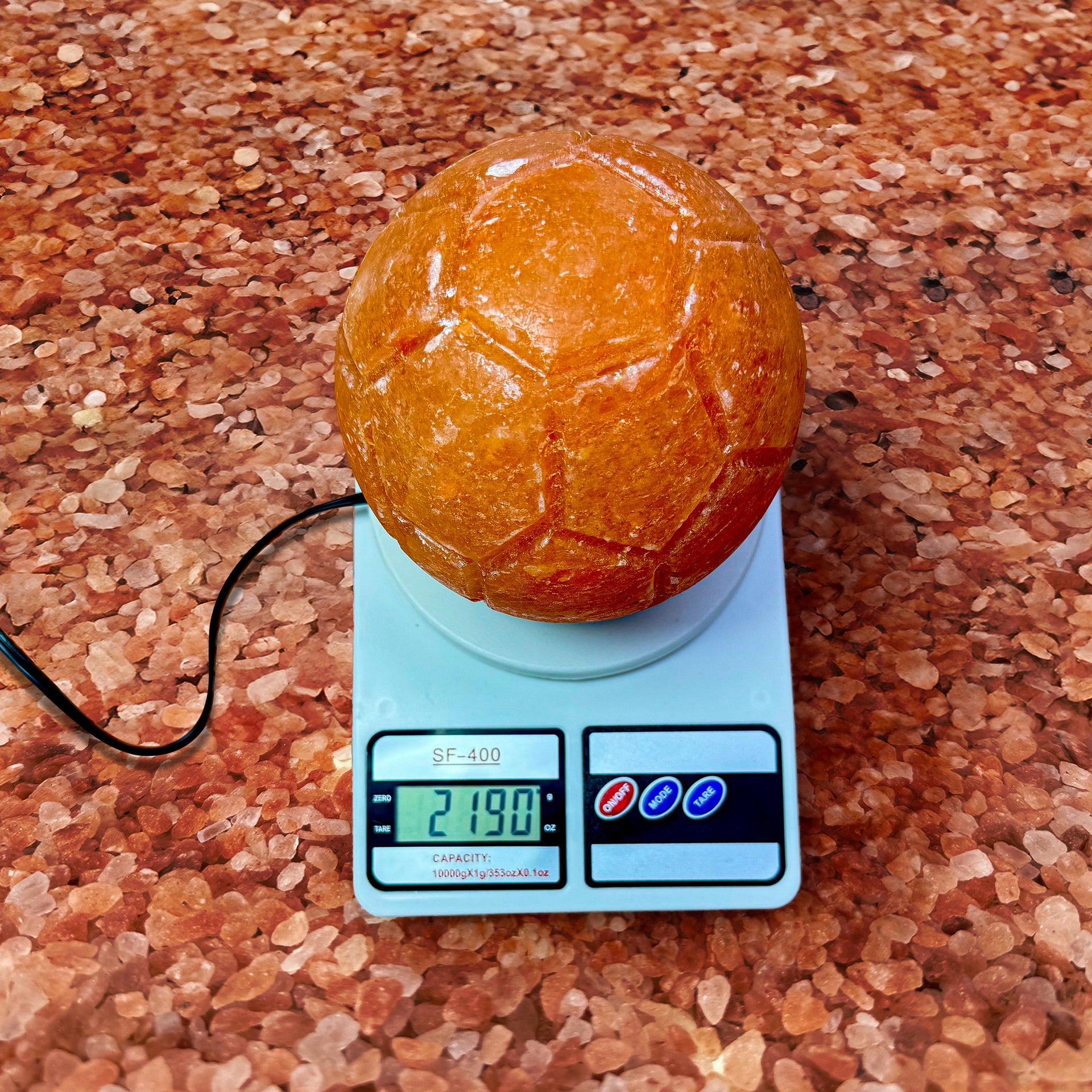 Football Himalayan Salt Lamp: Handcrafted Pink Rock Salt Decor