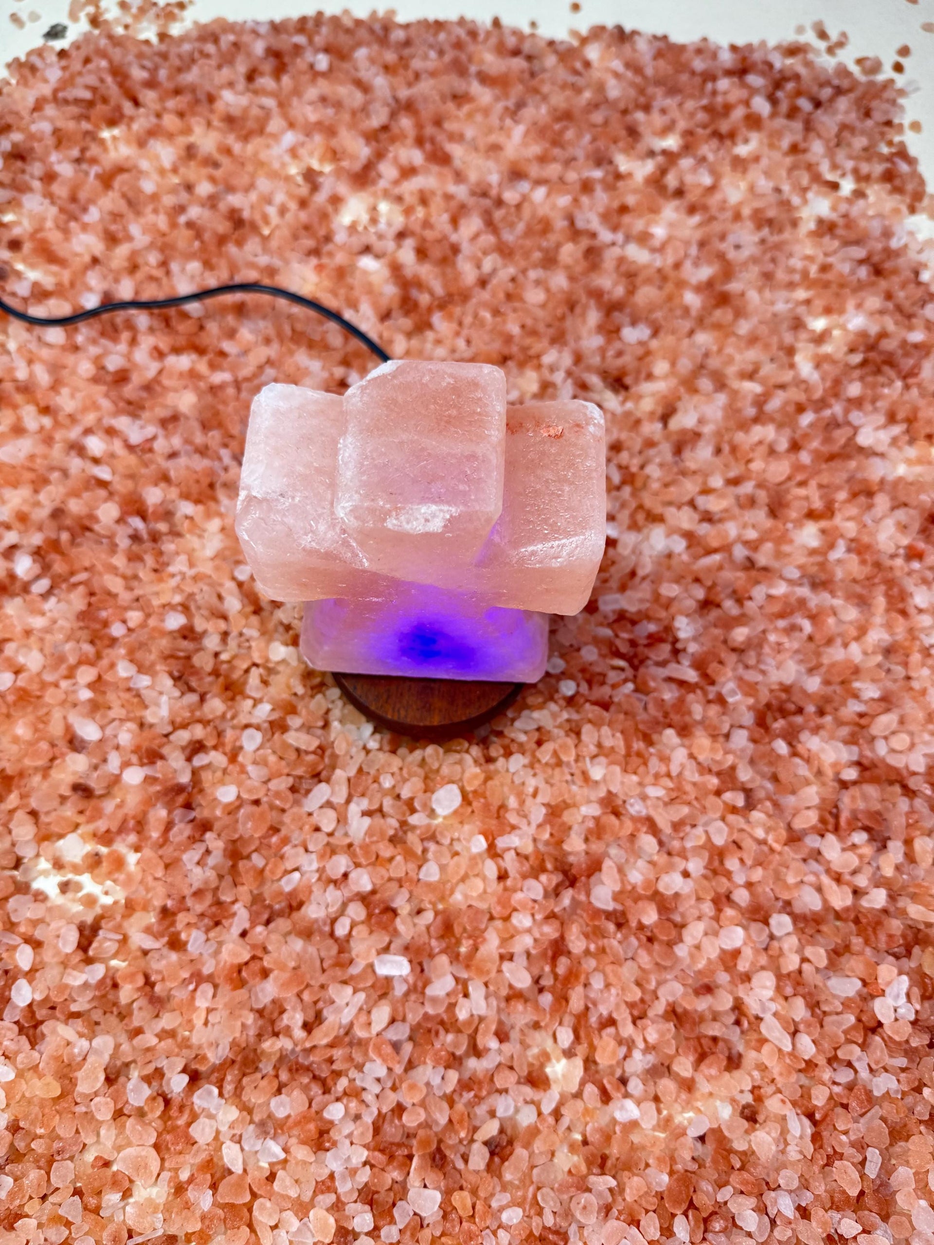 Mini Cross Himalayan Pink Salt USB Lamp: Hand Carved Spiritual Decor