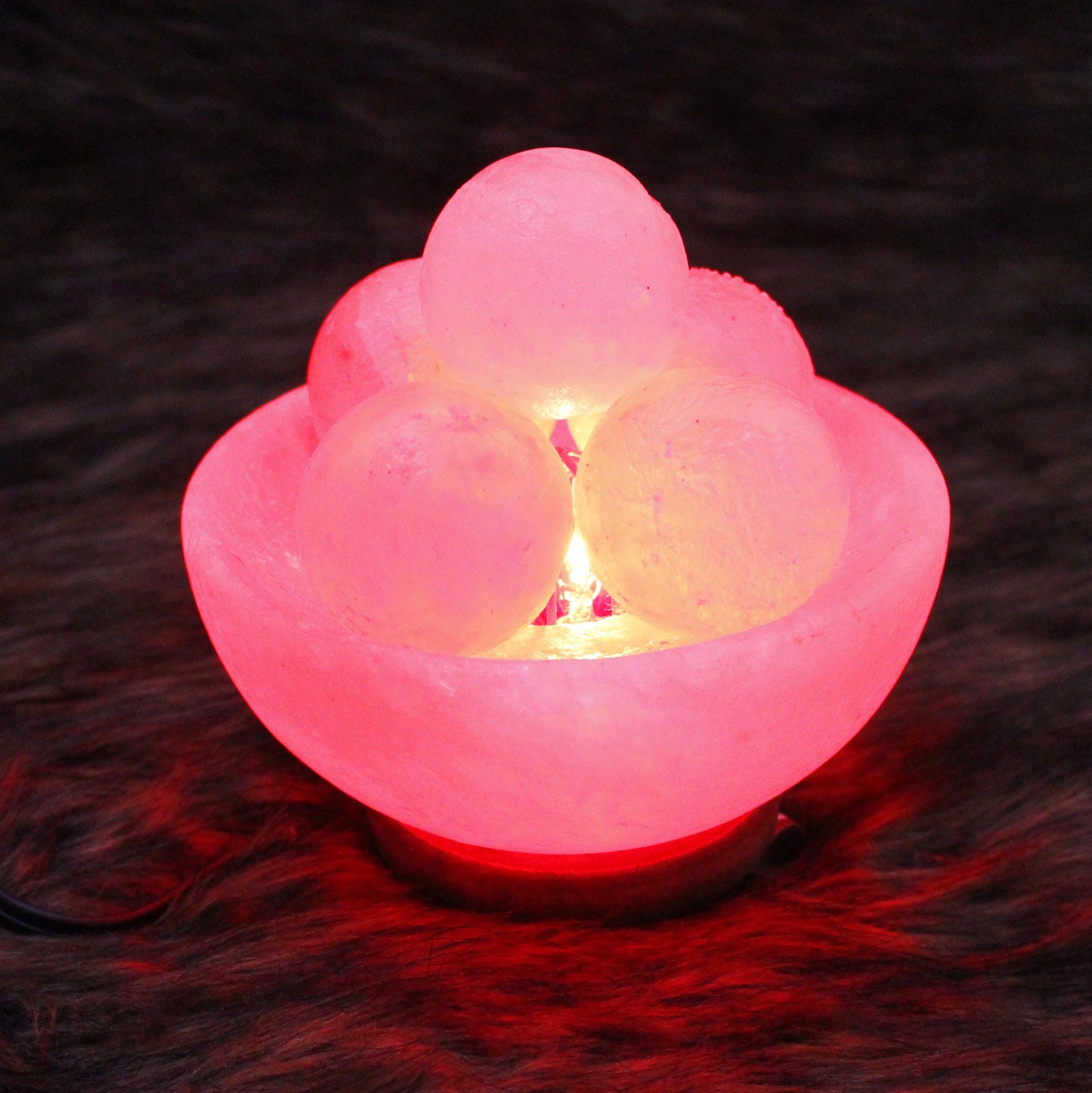 Fire Bowl Himalayan Salt Lamp: Hand-Carved Natural Decor